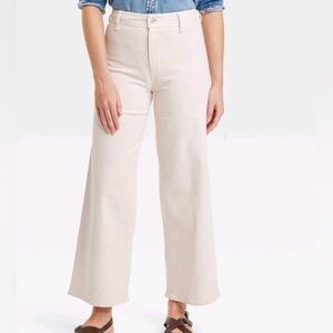 Universal Thread Cream Wide-Leg High-Rise Pants